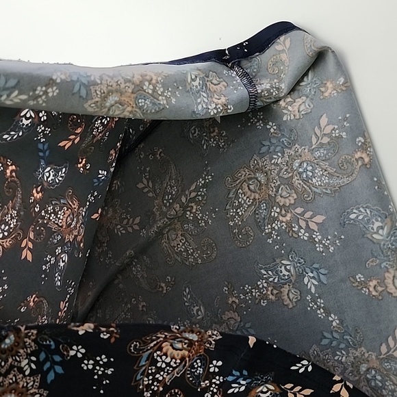 PerSeption Concept Women's Navy Paisley Sleeveless Dres Elastic Waist Sz Medium - Picture 14 of 14